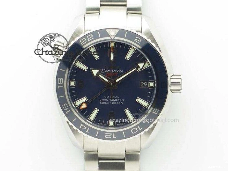 0517 Sophisticated Planet Ocean Master Chronometer Chrono SS OM 1:1 Best Edition Orange On SS Bracelet A 8156